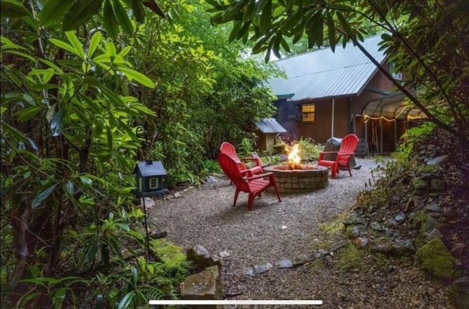 Cozy up by the firepit. 