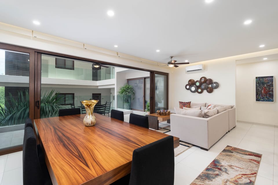Dining & Living Room that opens to large terrace.