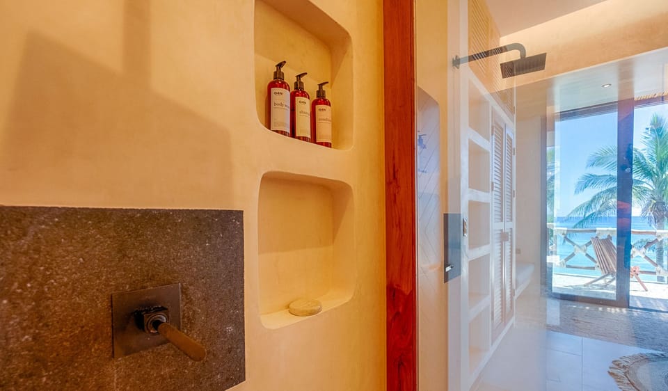 Arena - Ensuite Bathroom, Ocean view from the Shower