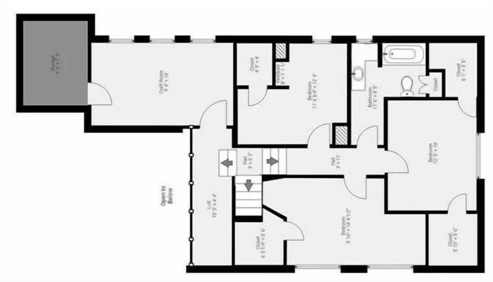 Upper level floor plan
