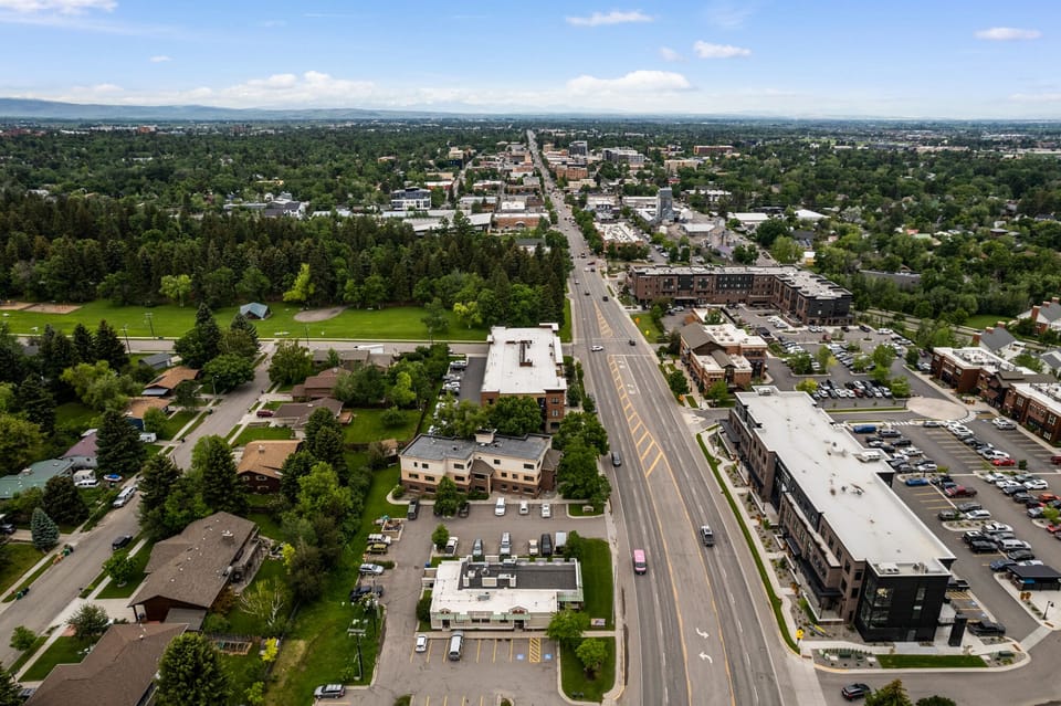 View of building with Main Street going west