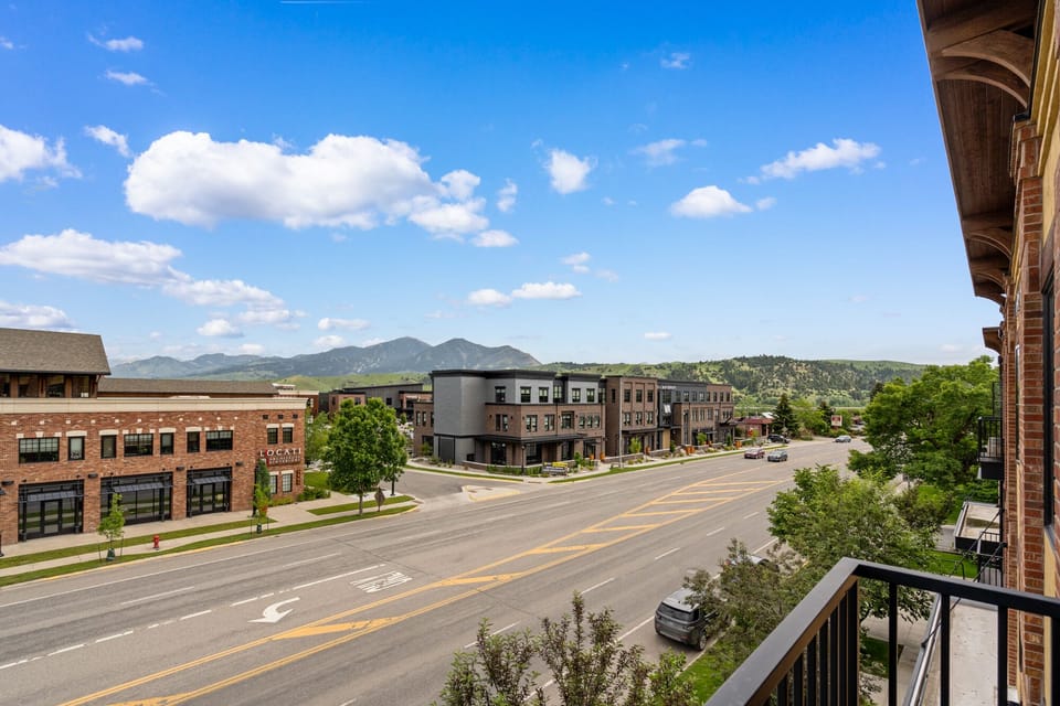 Take in this beautiful view of the Bridger Mountains from the balcony