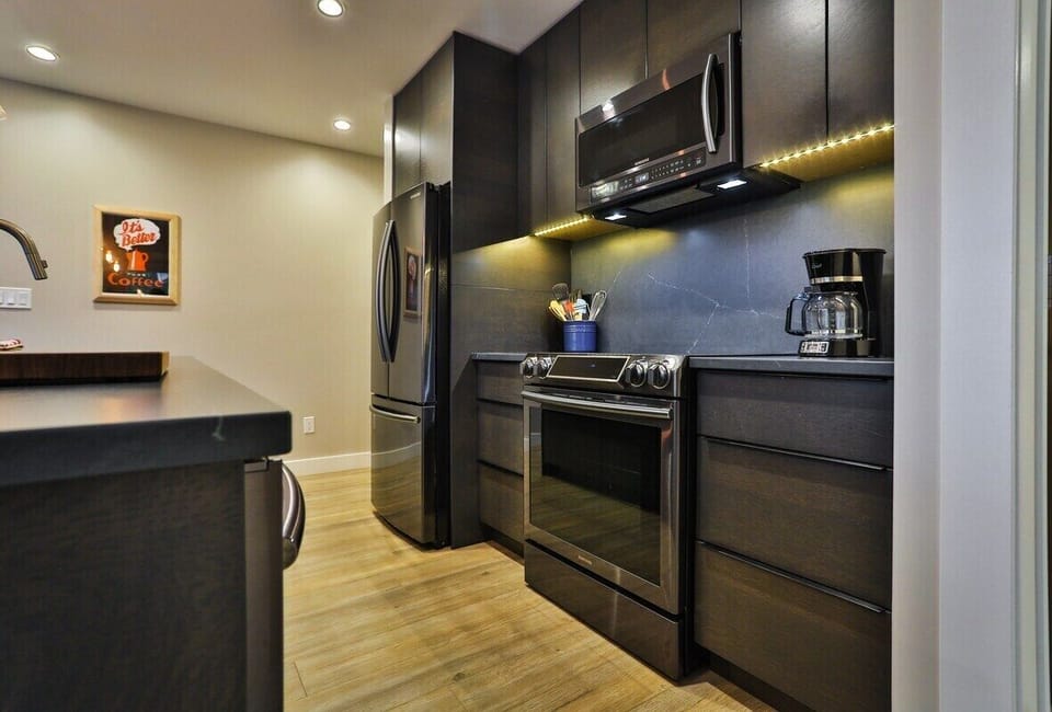 The kitchen is fully stocked with all cooking basics so you can pack light! 