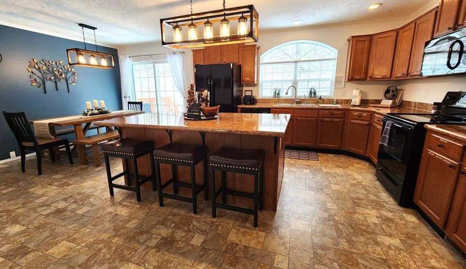 Gourmet kitchen and dining room
