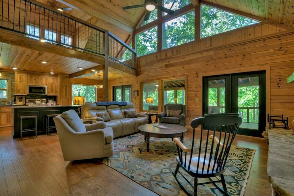 Very open living area and large kitchen