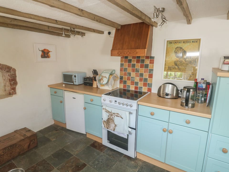 Fridge, dishwasher, electric kettle, toaster