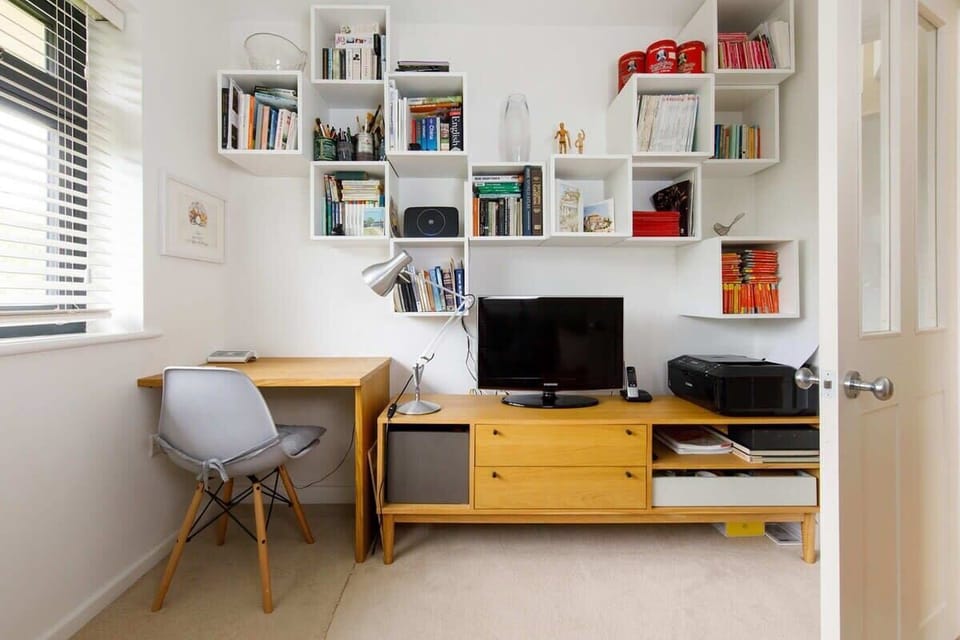 The snug has a desk space if you need to get on with some work during your time away.