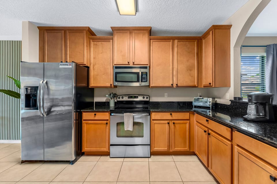 Downstairs: kitchen area
