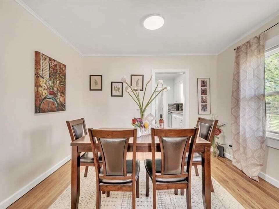 Enjoy a glass of wine..or read a book at your dinner table