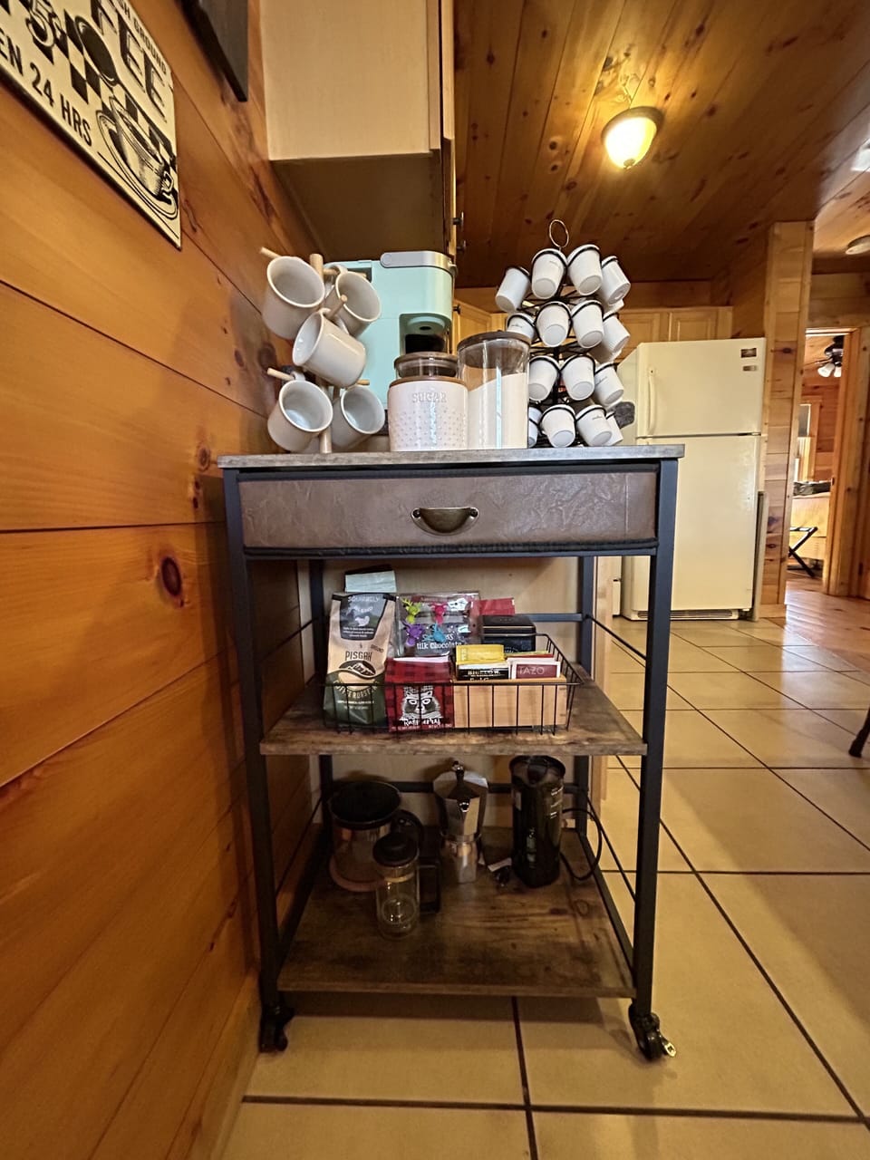Enjoy the selection of coffee, tea or hot cocoa. Keurig and regular drip coffee.