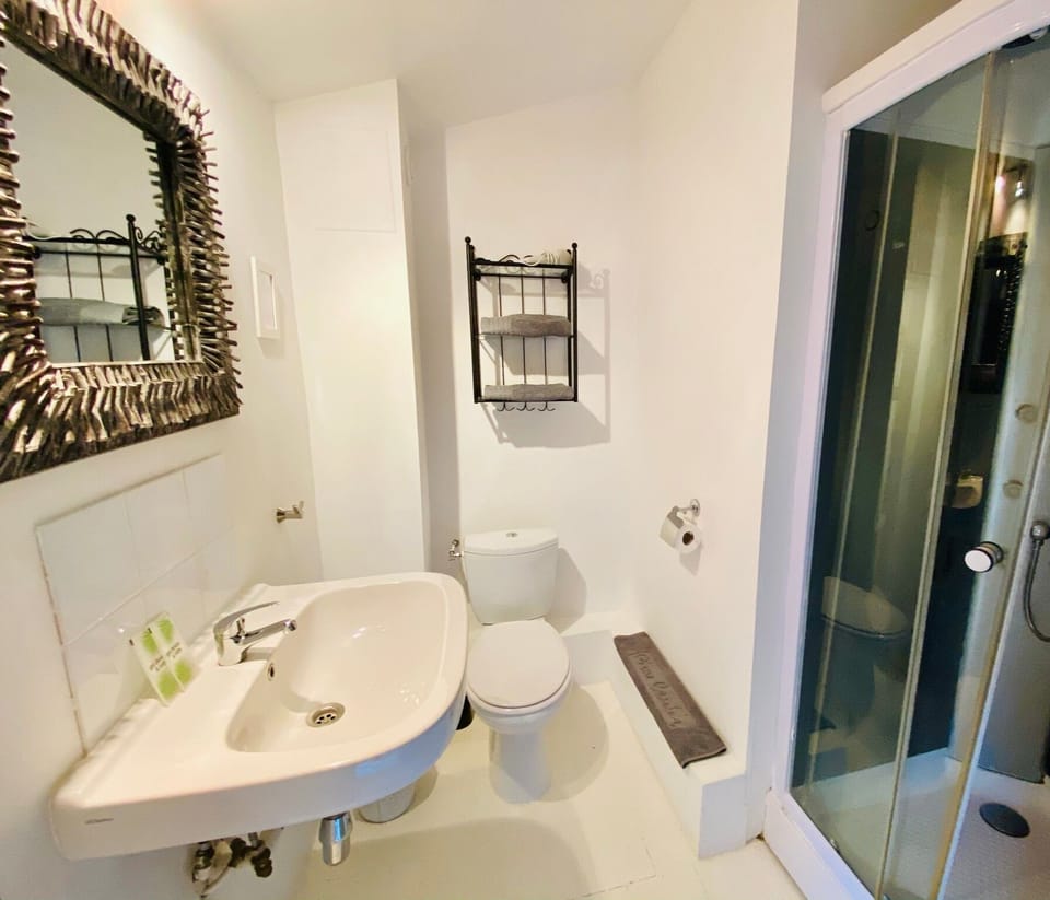 Comfort Double Room (2 L) | Bathroom | Shower, hydromassage showerhead, hair dryer, towels