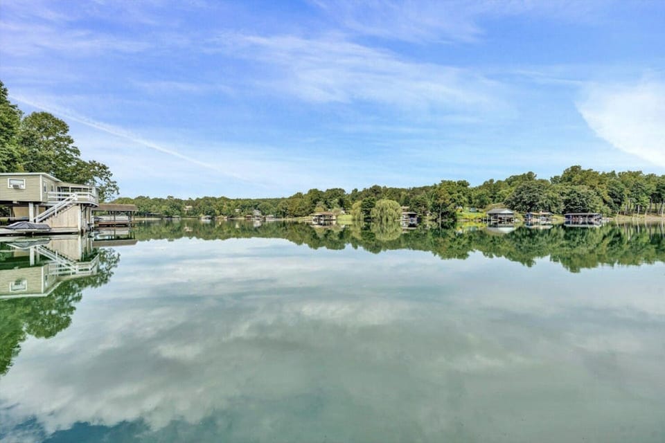 View from dock out of cove