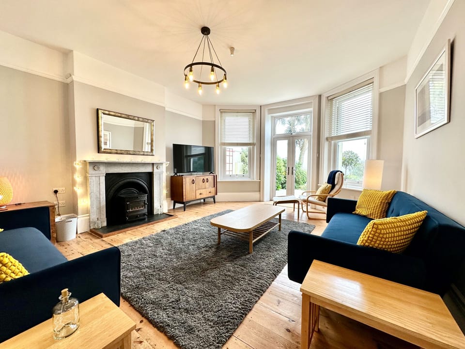 Sitting room with french doors to terrace