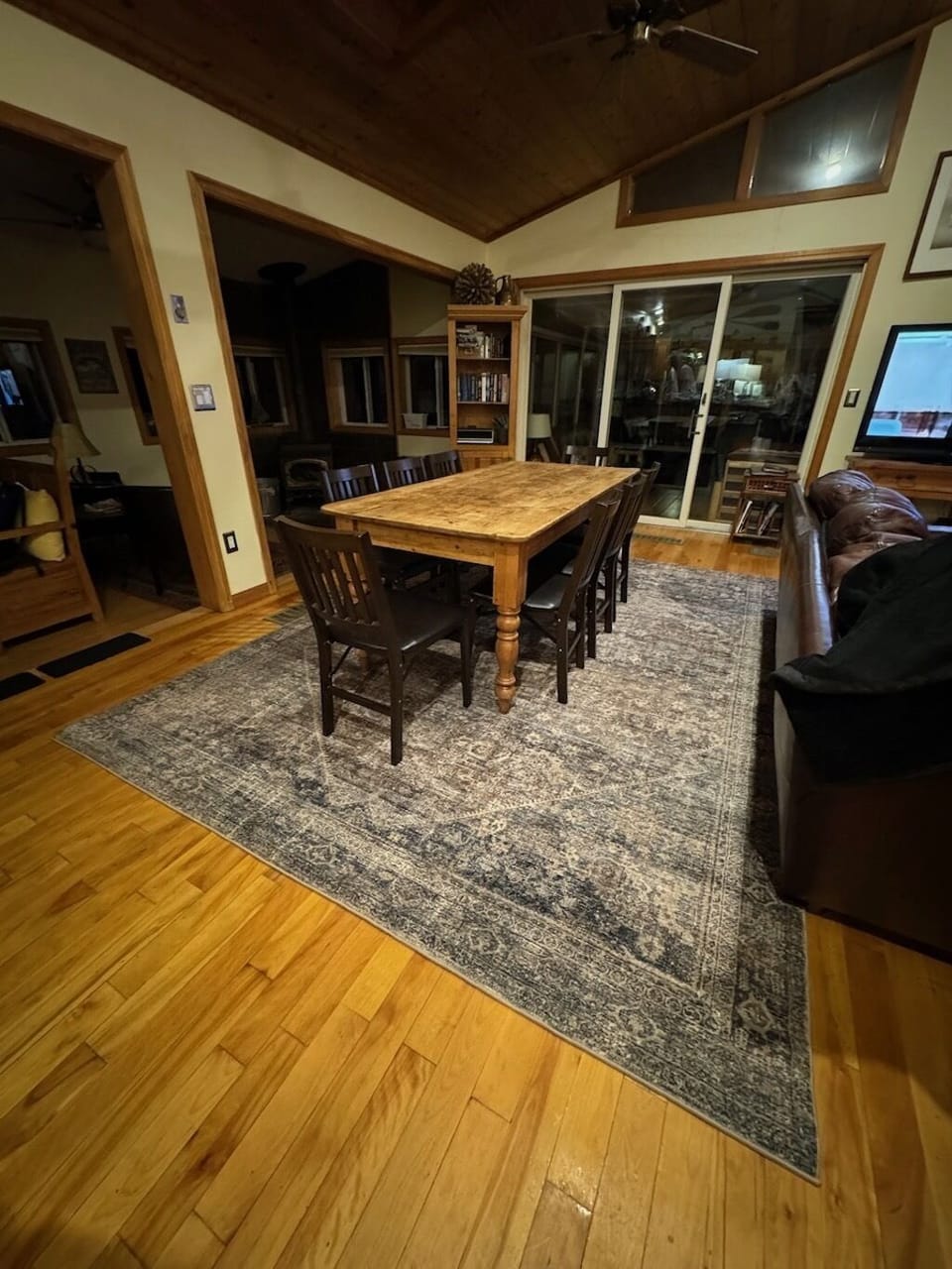 Dining area - connected to living room and sitting area with wood stove