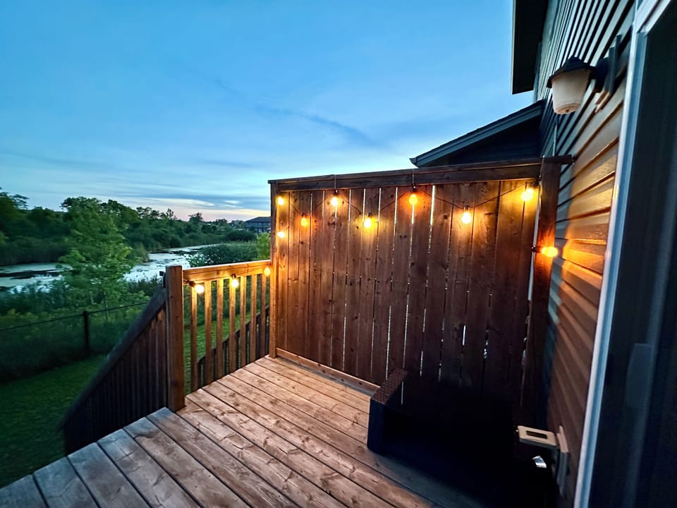 Step outside and enjoy your own private outdoor retreat. The beautifully lit dec
