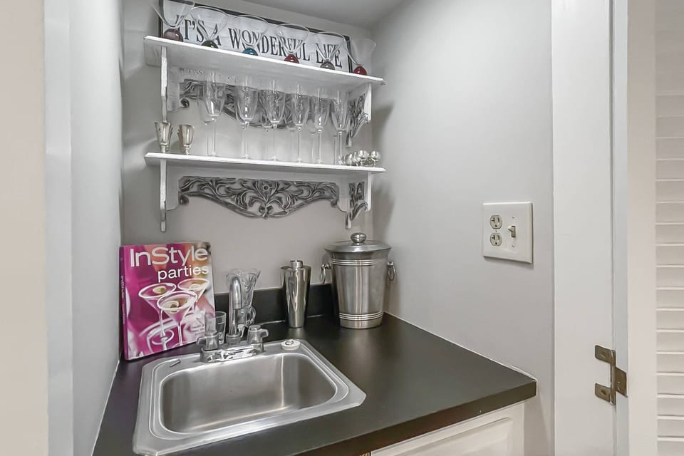 Unexpected luxury.  Transforming a small closet into a sleek wet bar adds a touch of sophistication.