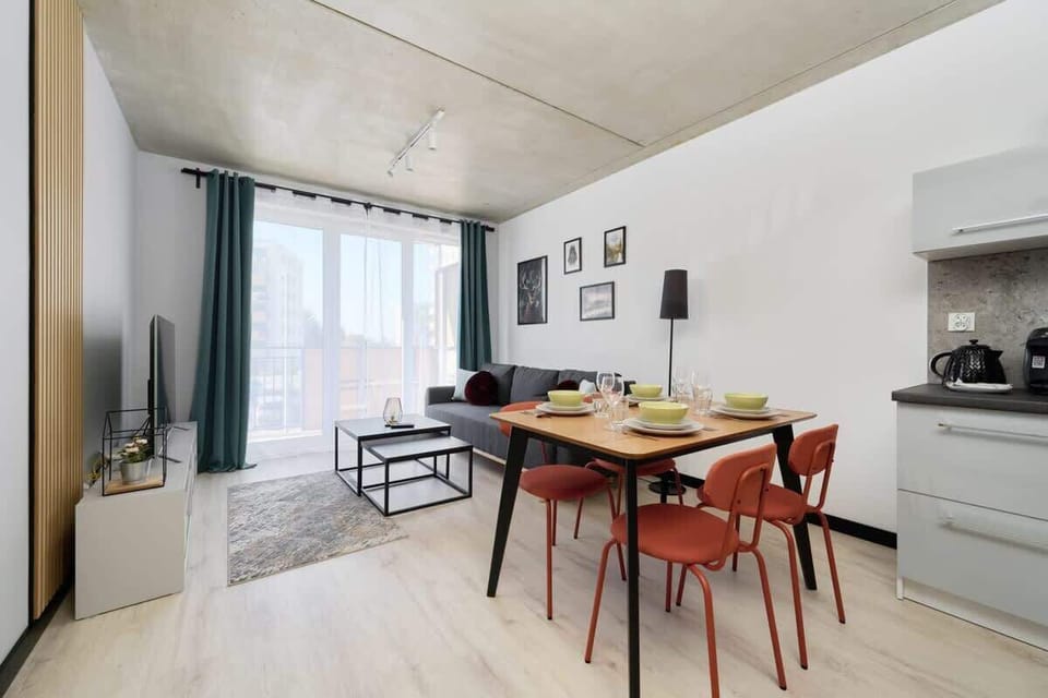 Dining table in the living room. 