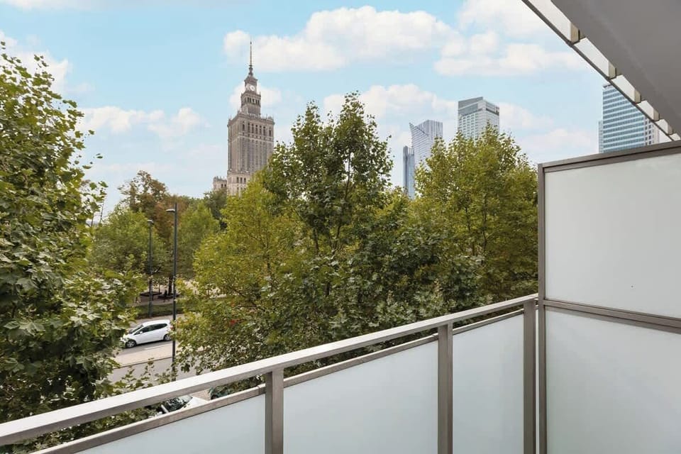 View of the Palace of Culture and Science.