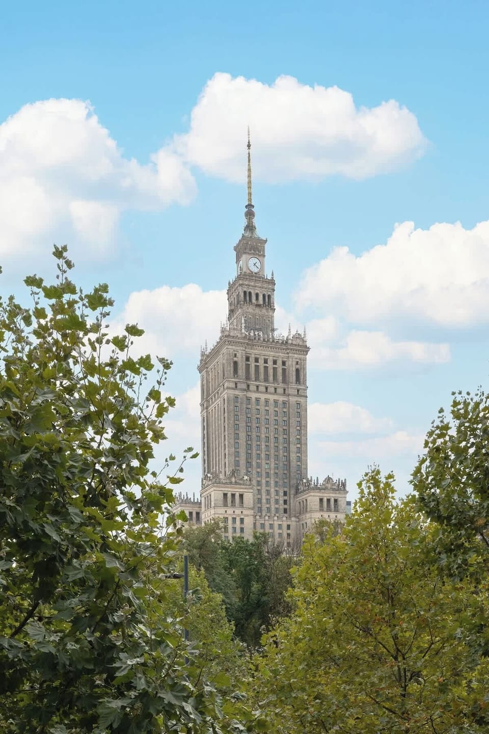 View of the Palace of Culture and Science.