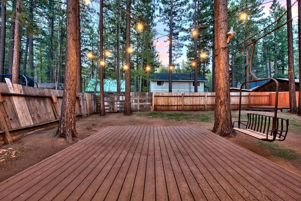 Lake Tahoe Patio with sunset views