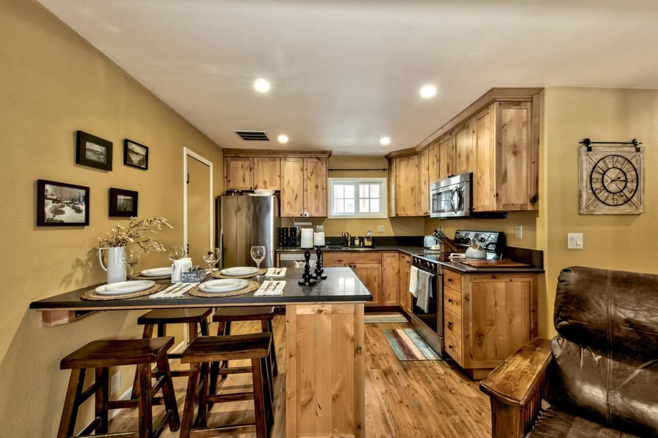 New granite and Appliances Kitchen and Living room together to enjoy friends and family