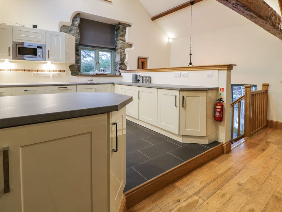 Fridge, dishwasher, electric kettle, toaster