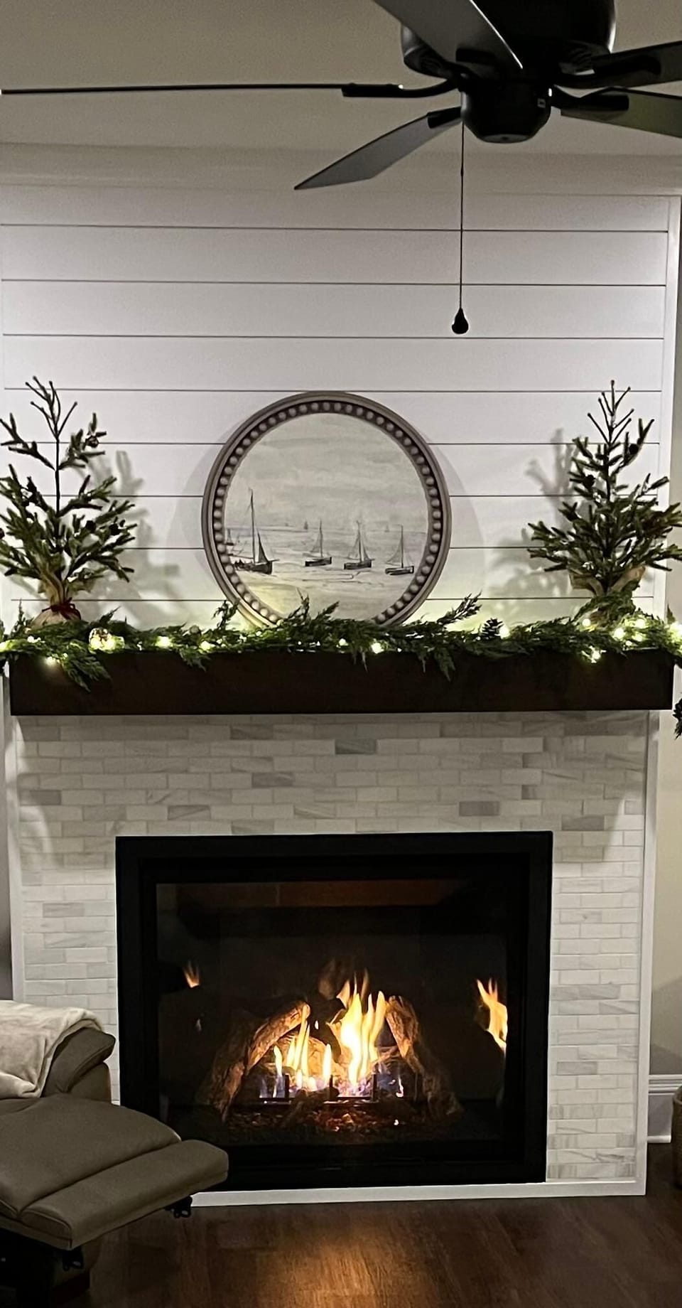 Cozy gas fireplace