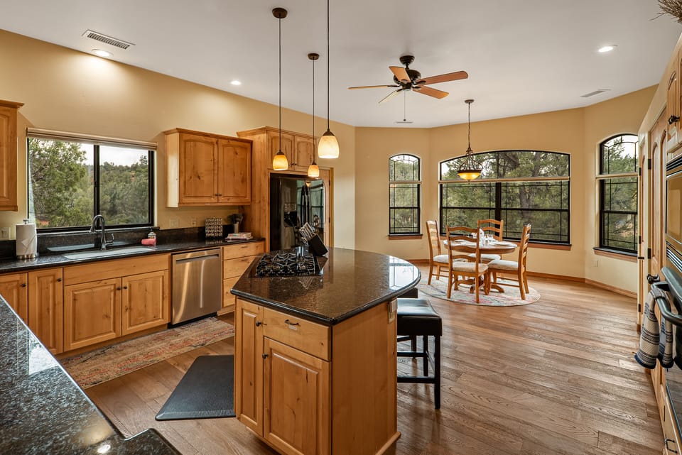 Kitchen nook with plenty of seating options.