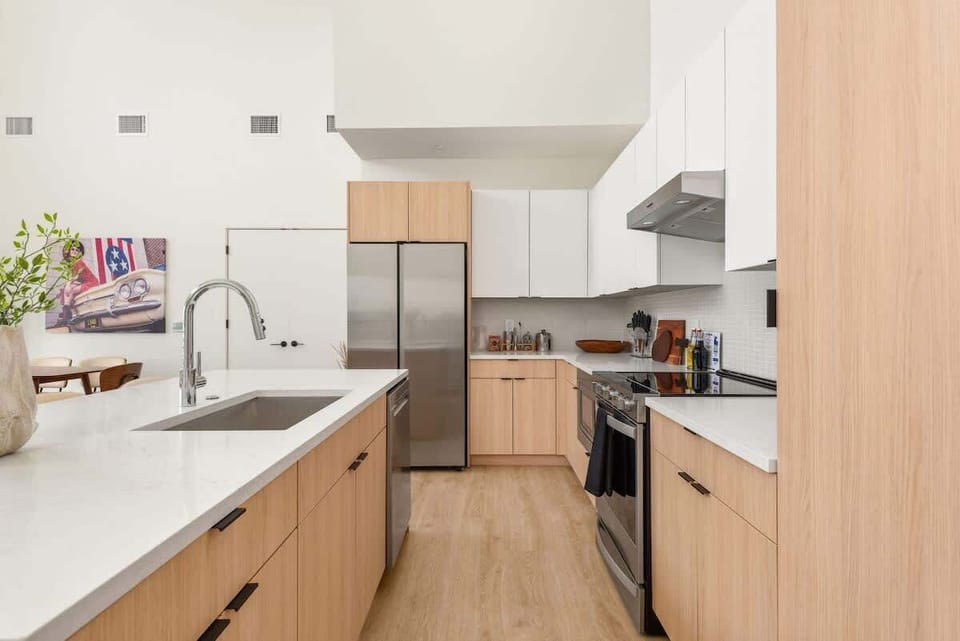 Kitchen space stocked with basic essentials