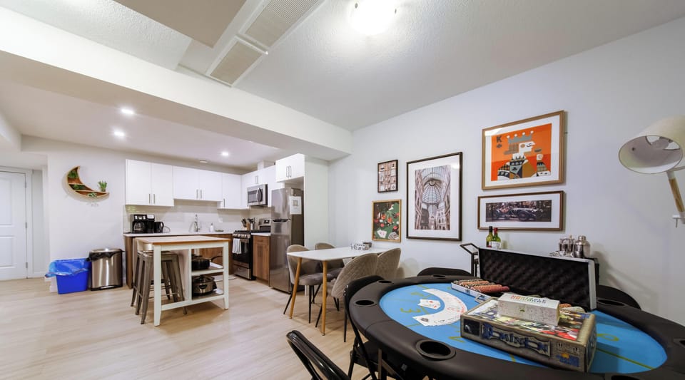 Poker table + chips for real game-night energy (not just décor)