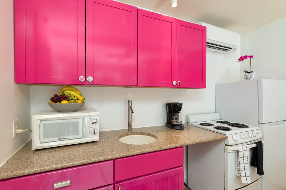 Kitchenette in the Hibiscus Suite.
