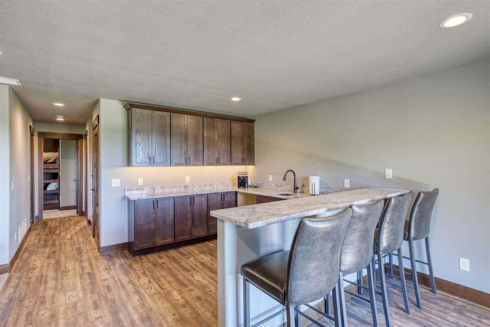 Lower level mini kitchen and bar