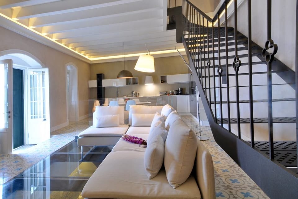 Luxury Apartment | Living area | 45-inch Smart TV with cable channels