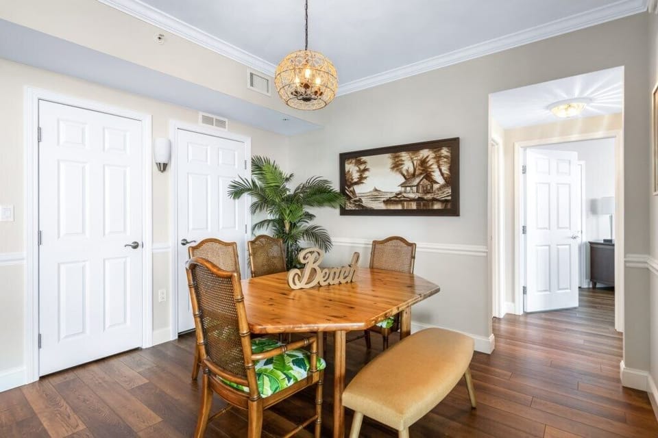 Beautiful dining space; seating for 6 with additional seating at kitchen island 