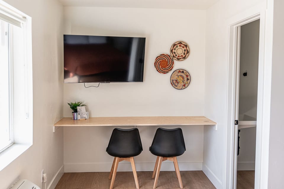 Desk with TV