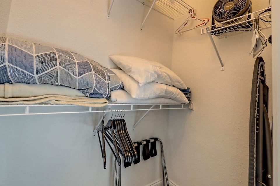 Extra supplies in closet