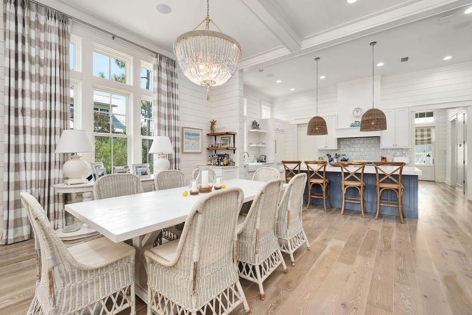 Coastal Dining Space with Seating for 8