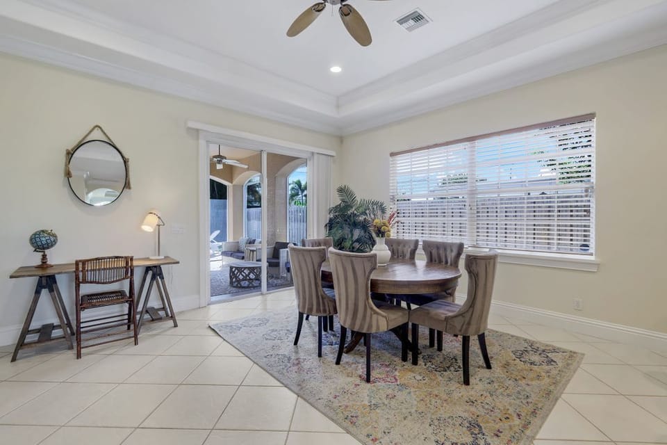 Dining Room | Table with seating for six, and access to the patio.