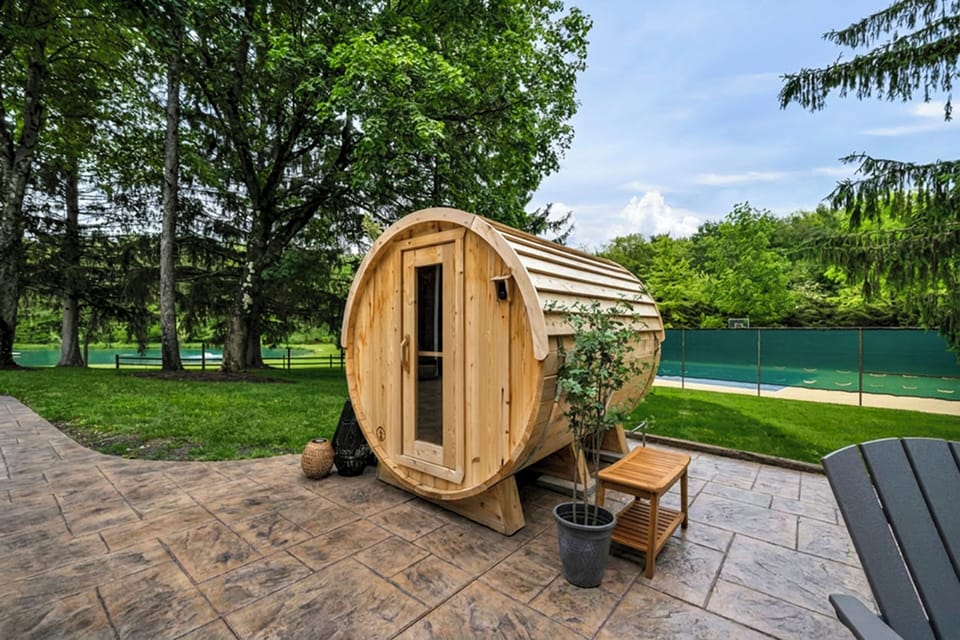 ✨ Indulge in a spa-like experience with your own private cedar sauna, perfect for relaxing, recharging, and elevating your stay.