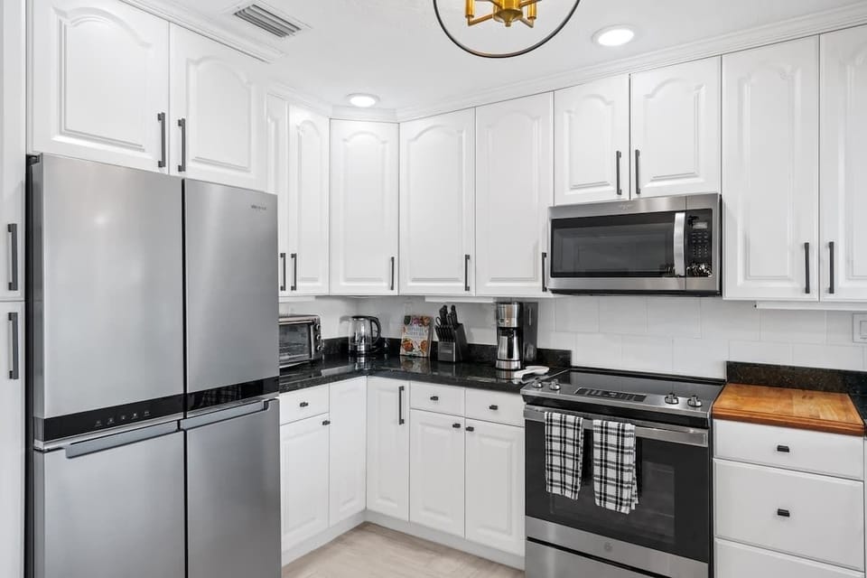 A large stainless steel refrigerator is nice to have