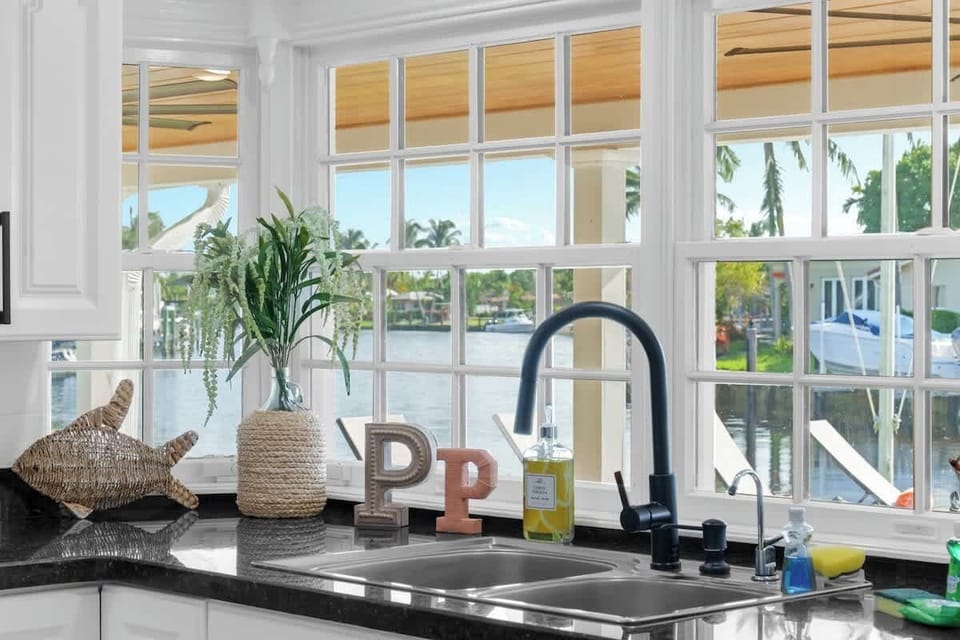 Few kitchens have this kind of a water view