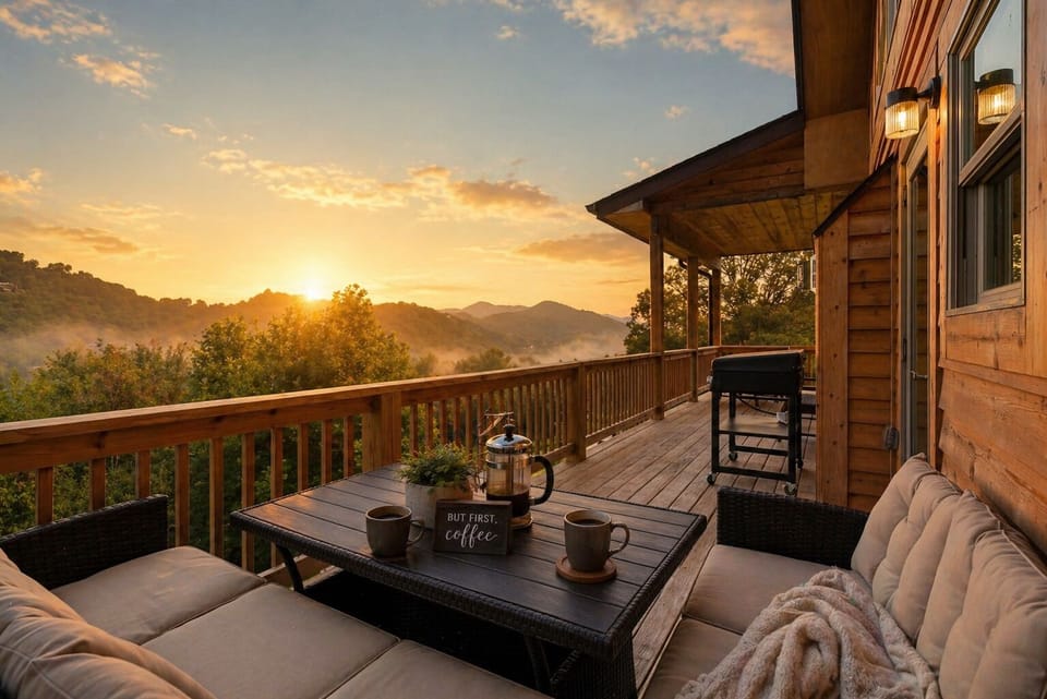 This is the view you came for—morning light, fresh air - nothing but mountains 