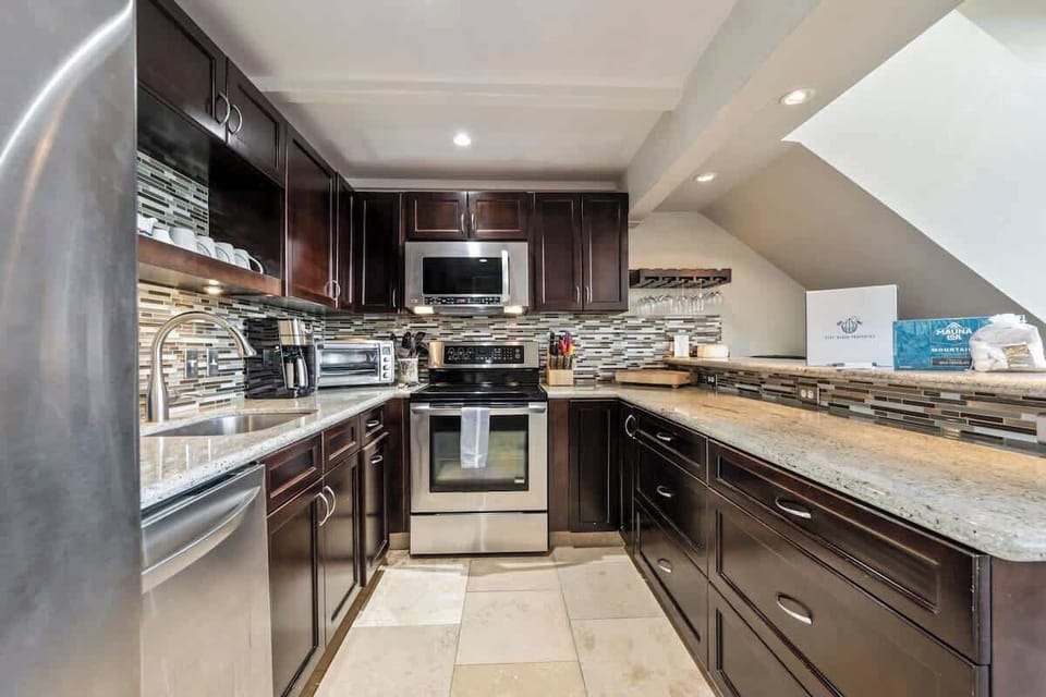 Remodeled kitchen with high end stainless appliances