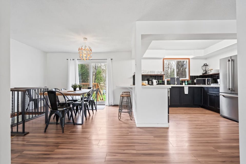 Open concept kitchen, dining, and living room