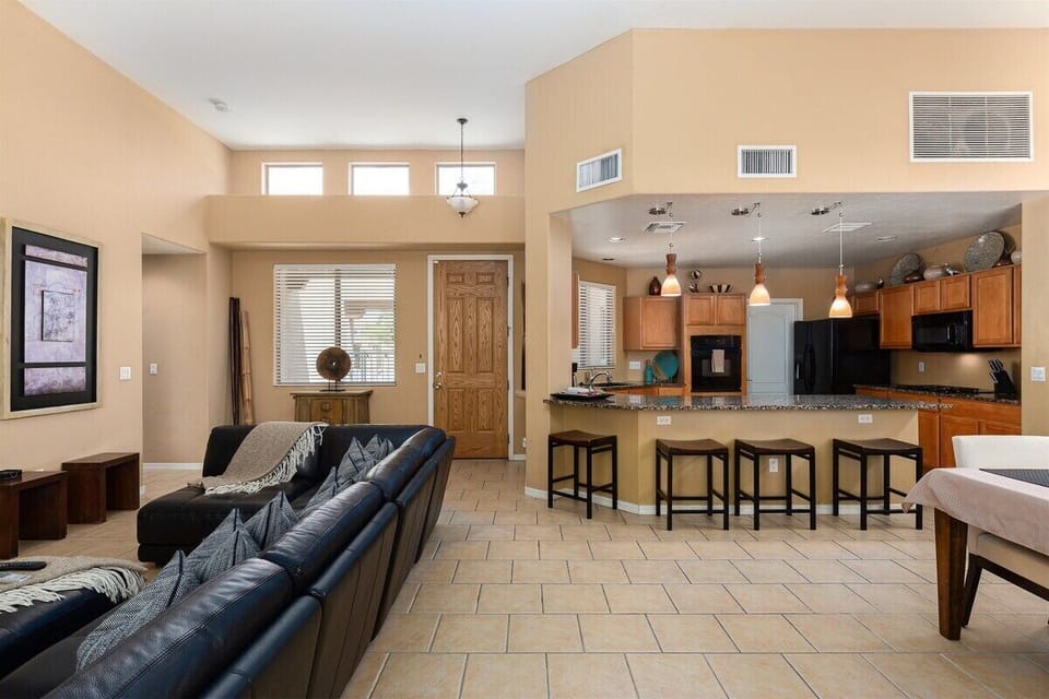 open living/dining/kitchen