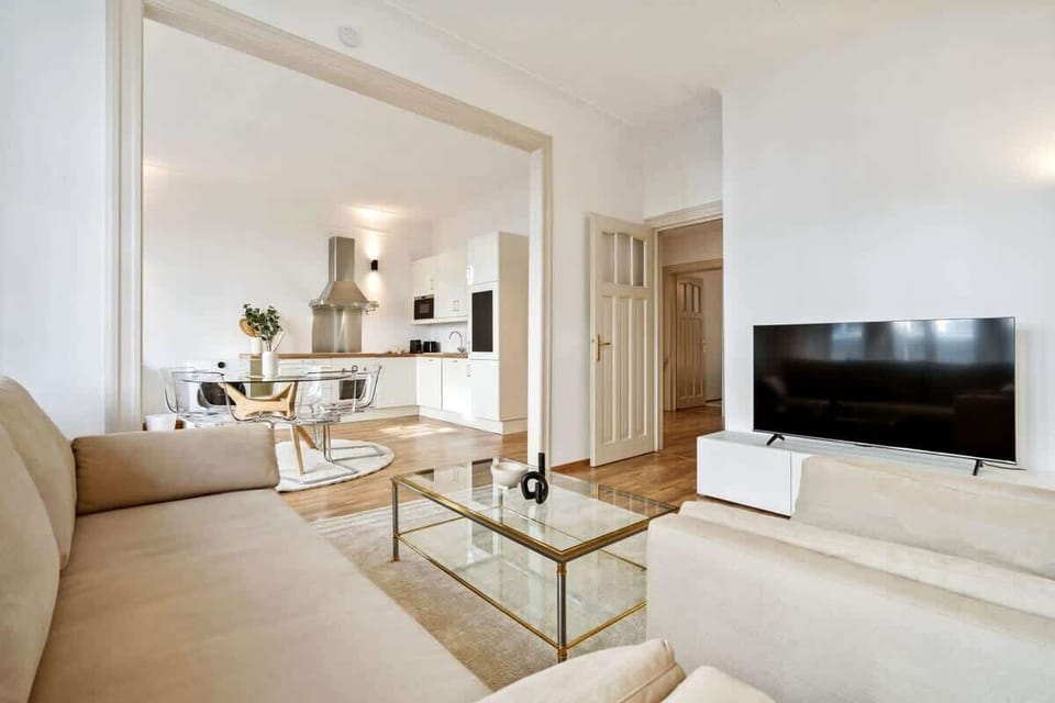 Bright, airy living: your home away from home.