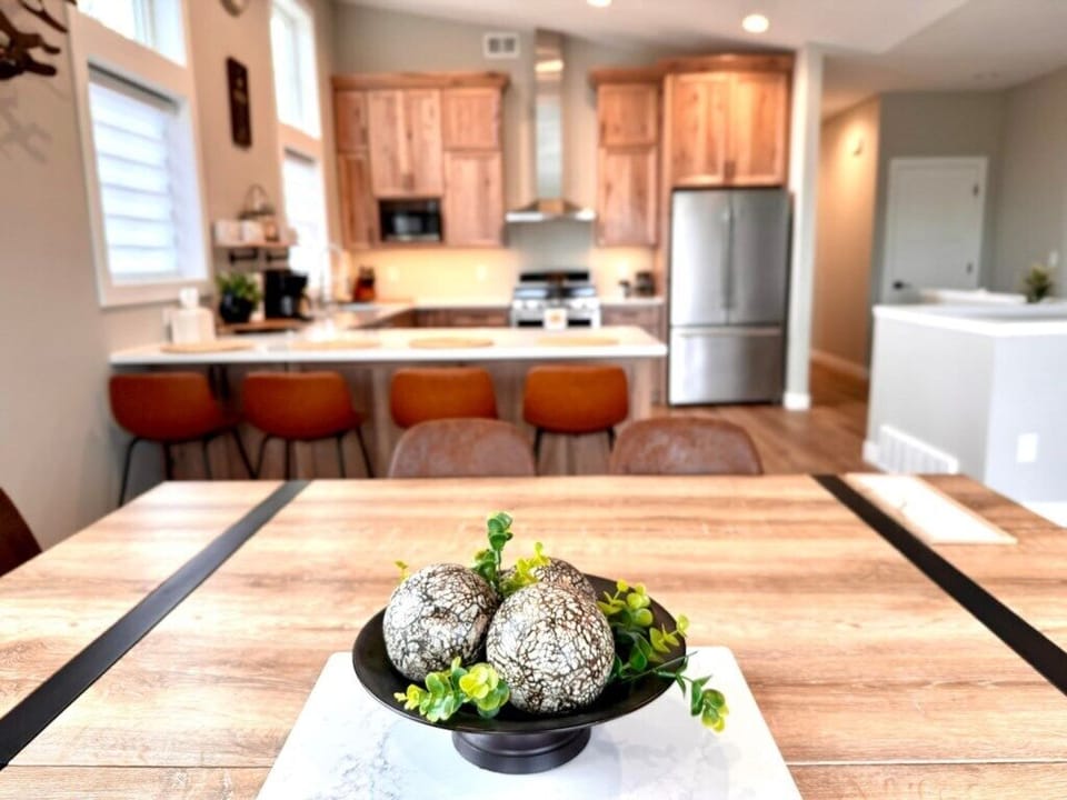 NSVR Riverwest Sunrise Adventure House kitchen and dinning area.  