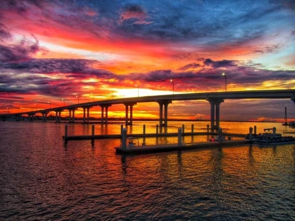 Vilano bridge at sunset 