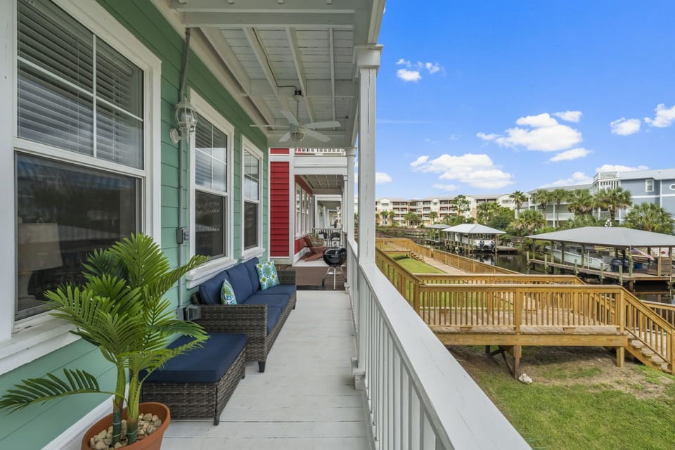 Canal views with a boat dock