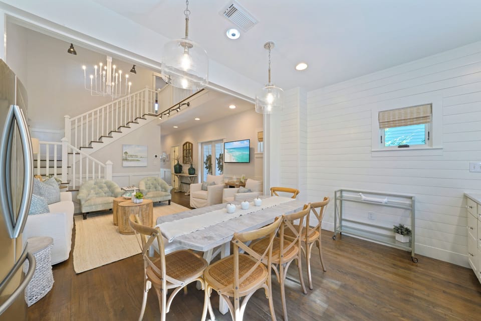 ADJACENT DINING AREA, COMFORTABLY SEATS 8
